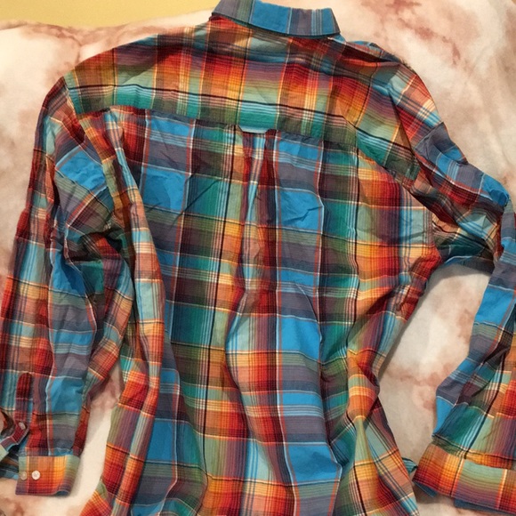 Roper Bright Plaid Country Western Button Up Shirt Long Sleeved Mens 2XL Resale - Picture 12 of 16
